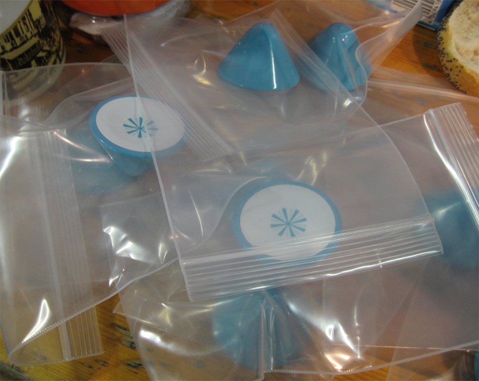 RFID tokens in plastic bags